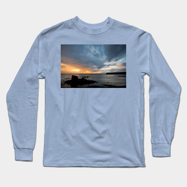 Collywell Bay Sunrise Long Sleeve T-Shirt by Violaman